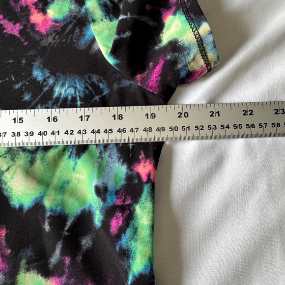 Scrubstar Women's Short‎ Sleeve V-Neck Scrub Top Abstract Tie-Dye Multicolor S - Picture 8 of 11